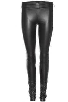 Yves Saint Laurent Leather Stretch Leggings - Lyst
