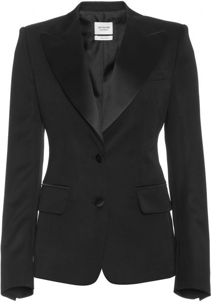 Yves Saint Laurent Blazer with Satin Collar in Black (nero) - Lyst