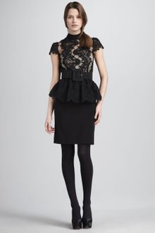 Alice + Olivia Robyn Lace Top Peplum Dress - Lyst