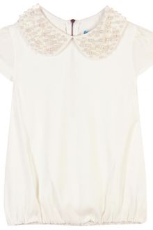 Alice + Olivia Bali Top with Pearl Bead Embellished Peter Pan Collar - Lyst