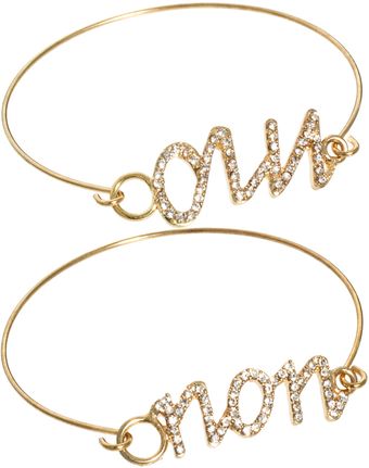 Asos Multipack Of Rhinestone Oui Non Torque Bracelets - Lyst