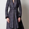 Burberry Prorsum Check Waterfall Coat in Gray (charcoal) - Lyst