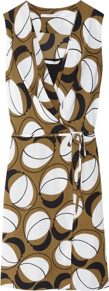 Diane Von Furstenberg Odette Printed Stretch Silk Wrap Dress - Lyst