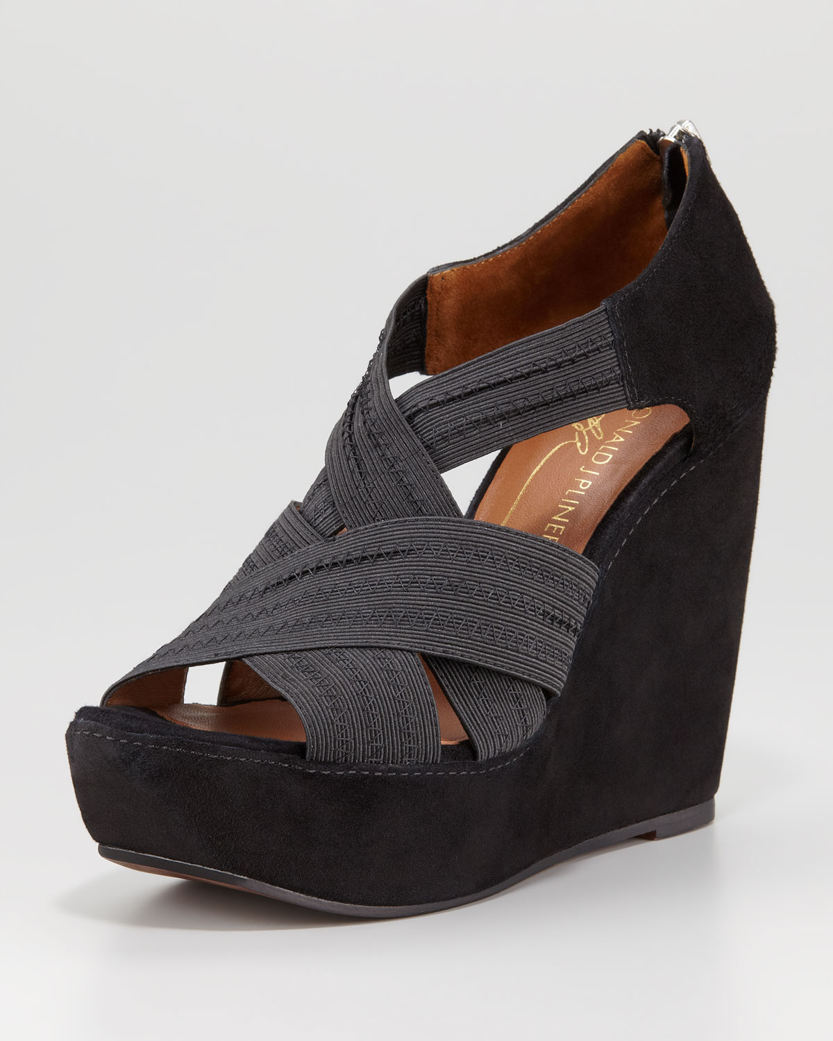 Donald J Pliner Lawney Elastic Strap Wedge Black in Black Lyst