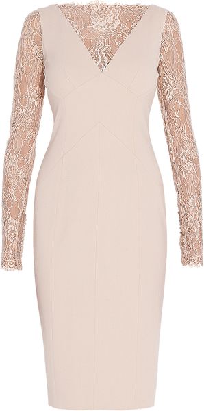 Elie Saab Lace Sleeve Short Dress - Lyst