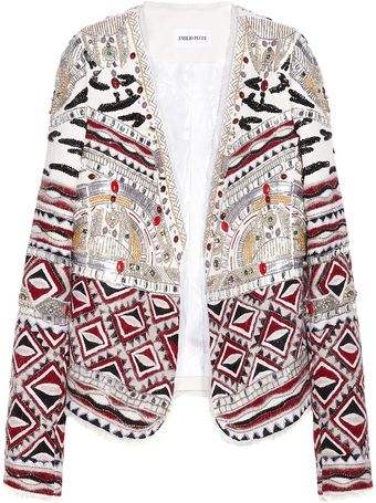 Emilio Pucci Embellished Wool Silk and Cottonblend Jacket - Lyst