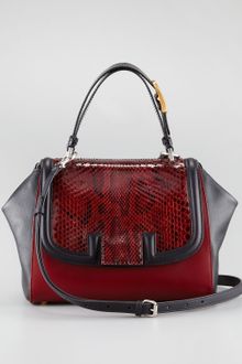 Fendi Silvana Python Top Handle Bag - Lyst