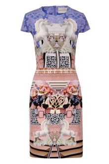 Mary Katrantzou Peony Porcelain Horse Print Silk Dress - Lyst