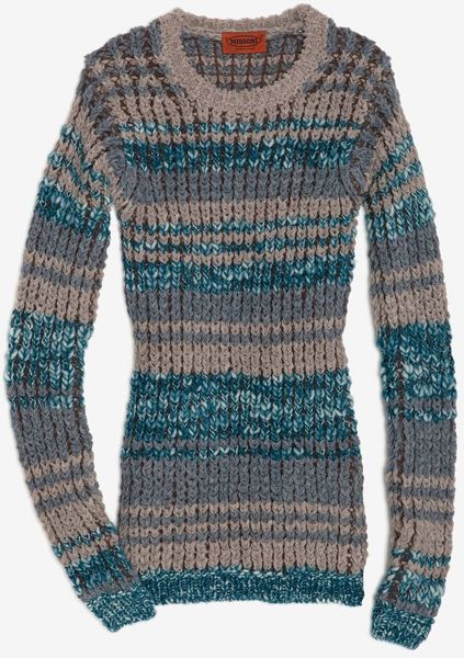 Missoni Crochet Knit Sweater in Blue - Lyst