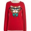 Modcloth Cat Eyeglasses Sweater in Red in Red - Lyst