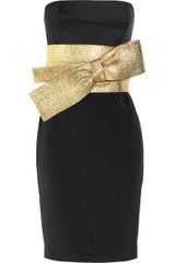 Notte By Marchesa Bow Front Silk Crepe Dress