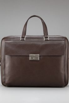 Prada Saffiano Brief Case - Lyst