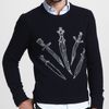 Rag & Bone Daggerprint Crew Sweater in Blue for Men (navy) - Lyst