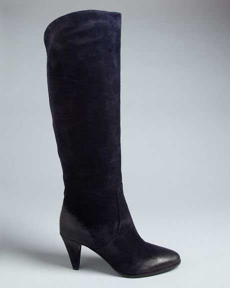navy high heel boots