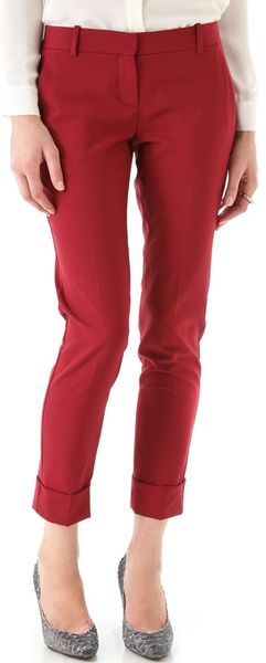 Theory Daniya Tailor Pants in Red (flame) - Lyst