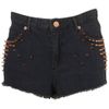 Topshop Studded High Waist Hotpants in Black - Lyst