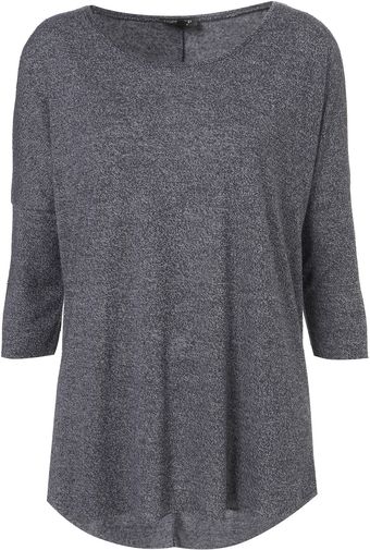Topshop Fleck Oversized Top - Lyst