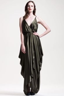 Alice + Olivia Draped Satin Tulip Gown - Lyst
