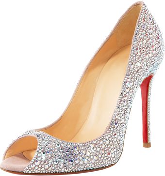 Christian Louboutin Crystalencrusted Suede Pump - Lyst