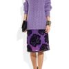 Christopher Kane Leather Trimmed Flocked Tulle Pencil Skirt in Purple - Lyst