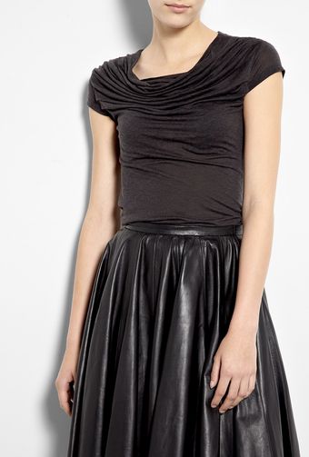 Farhi By Nicole Farhi Flint Grey Wool Voile Top - Lyst