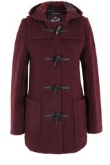Gloverall Short Slim Fit Burgundy Duffle Coat