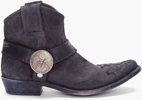 goose suede cowboy deluxe raw boots golden brand