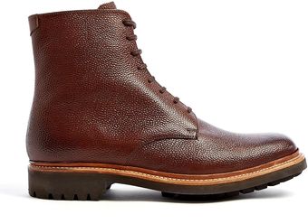 Grenson Brown Grain Hadley Commando Boots - Lyst
