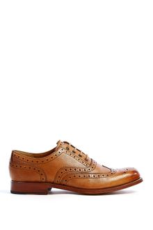 Grenson Tan Grain Leather William Brogues - Lyst