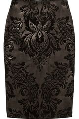 Gucci Flocked Suede Pencil Skirt