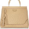 Gucci Ostrichleather Tote in Beige (wheat) - Lyst