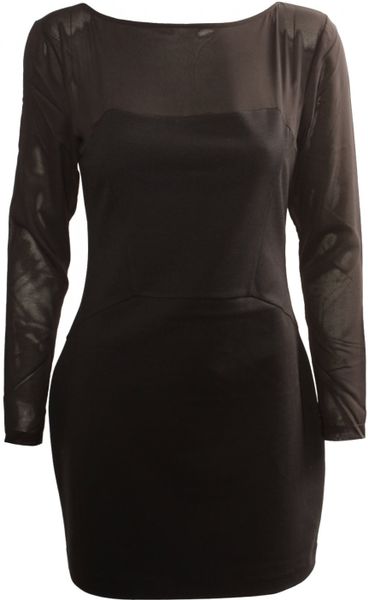 Hussein Chalayan Silk Top Graphic Dress Black in Black - Lyst