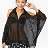 Nasty Gal Open Shoulder Blouse Black in Black - Lyst