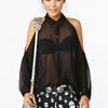 Nasty Gal Open Shoulder Blouse Black in Black - Lyst