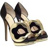 Nicholas Kirkwood Silksatin Dorsay Pumps with Mask Front in Black - Lyst