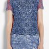 Preen Enid Lace Overlay Metallic Tee in Orange - Lyst
