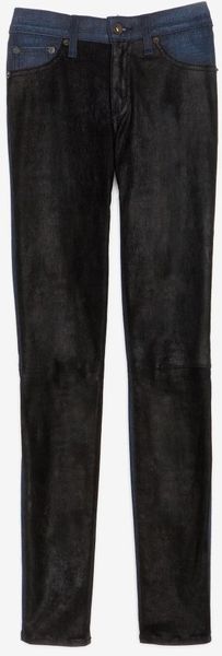 Rag & Bone Preorder Exclusive Jekyl and Hyde Midrise Leather Denim in Blue (denim) - Lyst
