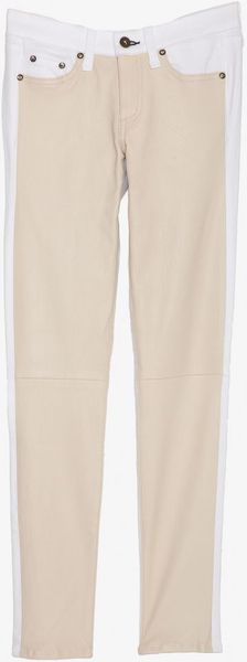 Rag & Bone Exclusive Hyde Leather Panel Front Cream White in Beige (nude) - Lyst