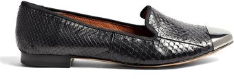 Sam Edelman Black Aster Snake Metal Toe Cap Slippers - Lyst