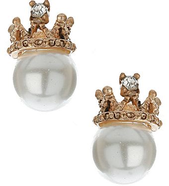 Topshop Pearl Crown Studs - Lyst