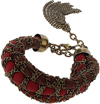 Topshop Fabric Chain Bracelet - Lyst