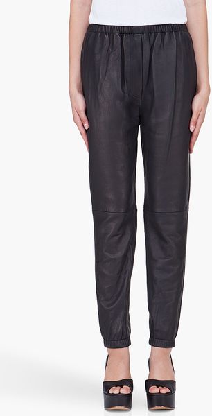 3.1 Phillip Lim Black Leather Lounge Pants - Lyst