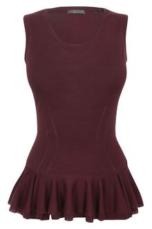 Alexander McQueen Cherry Knit Peplum Top - Lyst