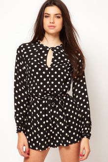ASOS Collection Asos Playsuit in Spot Print - Lyst
