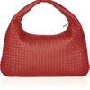 Bottega Veneta Large Veneta Intrecciato Leather Shoulder Bag in Red - Lyst