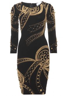 Emilio Pucci Knit Dress with Metallic Beaded Appliqué - Lyst