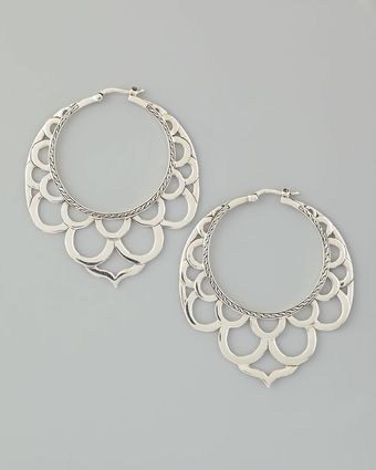 John Hardy Naga Silver Lace Hoop Earrings - Lyst