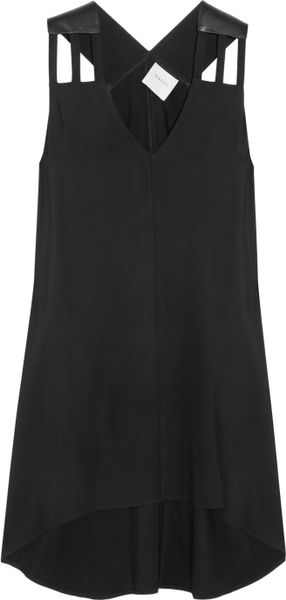 Mason by Michelle Mason Leather and Twill Dress - Lyst