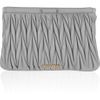 Miu Miu Matelassé Leather Clutch in Gray - Lyst