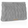 Miu Miu Matelassé Leather Clutch in Gray - Lyst